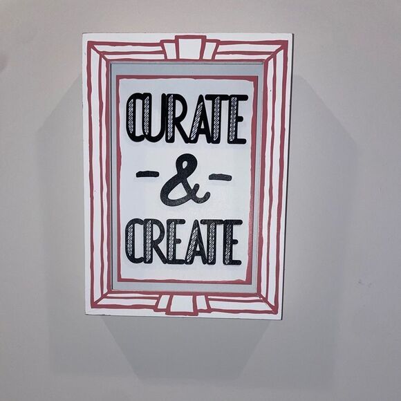 NWT “CURATE -&- CREATE” WALL DECORE PERFECT FOR POSH ROOMS!! 7.5x10” - Picture 1 of 8